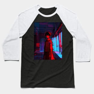 Enter the Digital Realm: Cyberpunk Aesthetics, Mind-Bending Anime, and Futuristic Manga Art Baseball T-Shirt